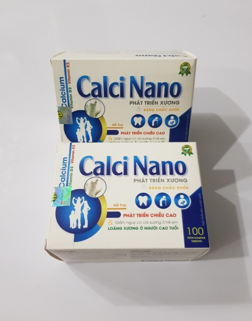 Viên Calci nano: hỗ trợ phát triển chiều cao,giảm nguy cơ còi xương ở trẻ em và loãng xương ở người cao tuổi.