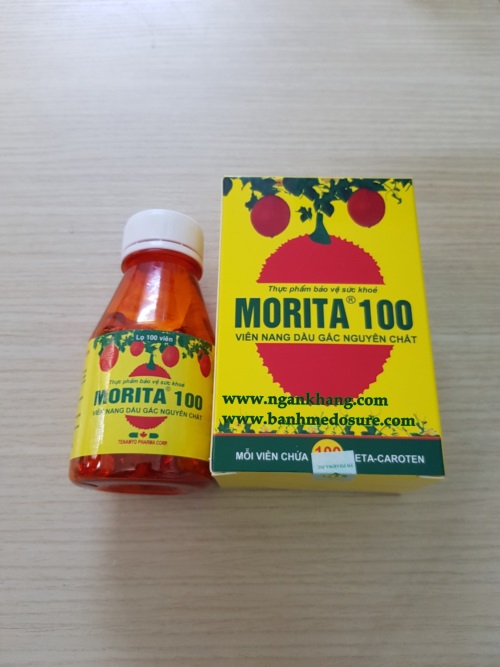 Viên dầu gấc Morita 100 sáng mắt, thực phảm bảo vệ sức khoẻ
