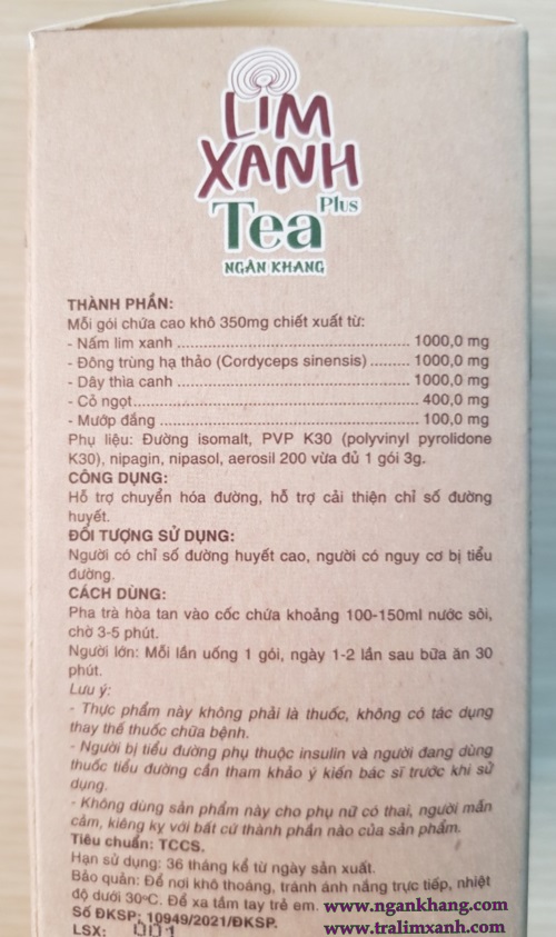 Trà lim xanh tea plus Ngân Khang hỗ trợ chuyển hóa đường,hỗ trợ cải thiện chỉ số đường huyết