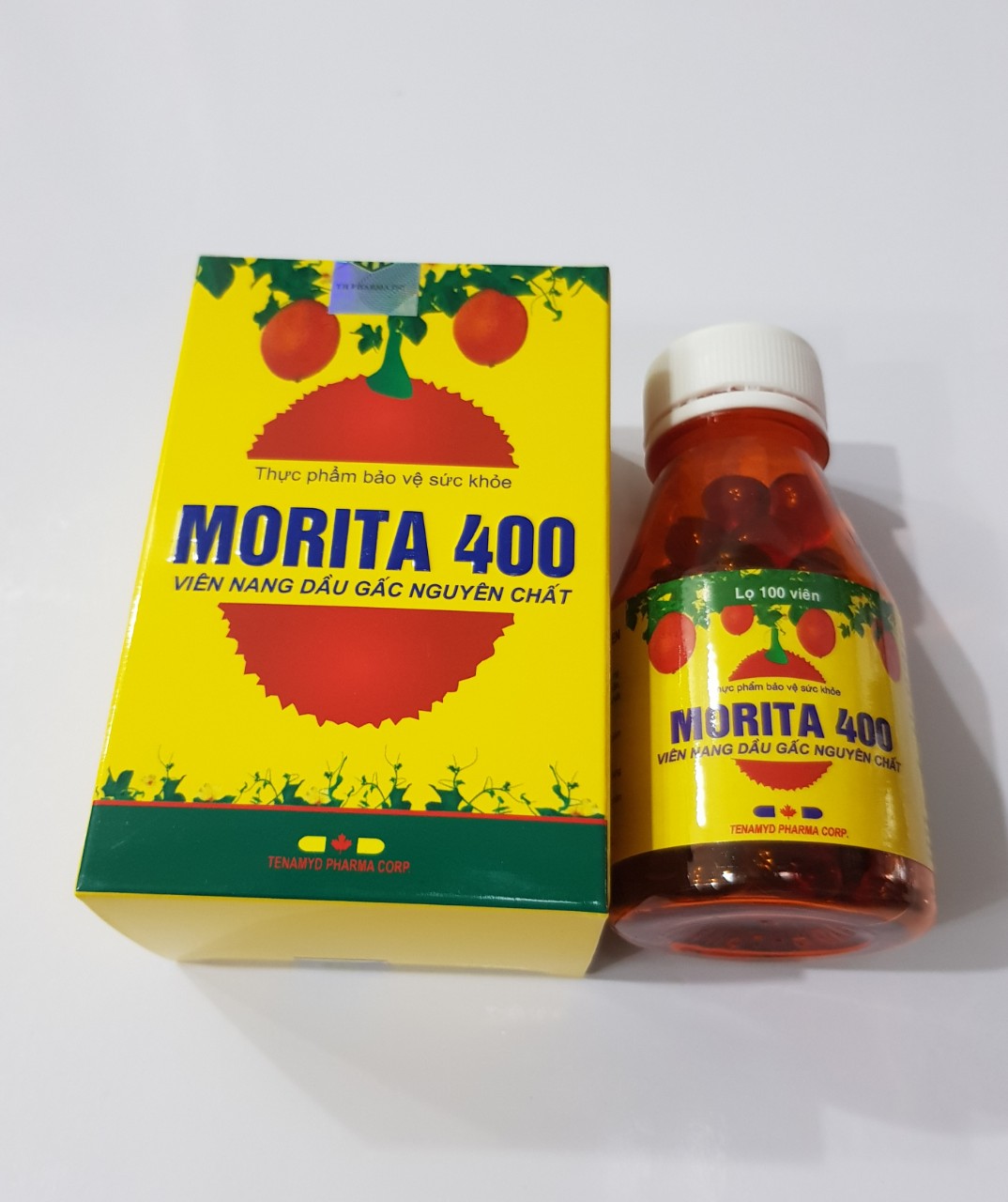 Viên dầu gấc Morita 400: Hỗ trợ giảm lão hóa mắt, chống oxy hóa mắt, khô mắt, thực phẩm bảo vệ sức khỏe.