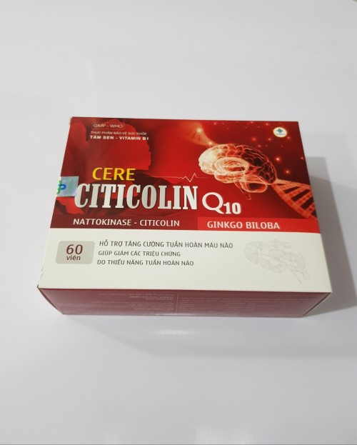 Viên Cere Citicolin Q10 : Hỗ trợ tăng cường tuần hoàn máu não